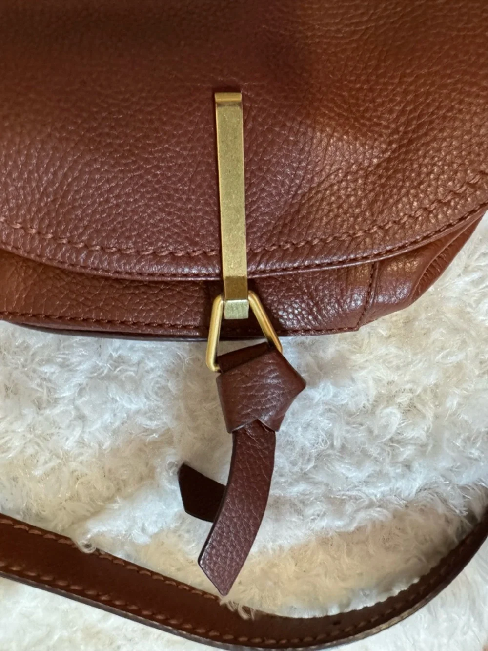 Vera Bradley Chestnut Brown Pebble Leather Shoulder Bag - Picture 6 of 9